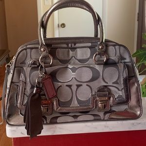 Coach Purse in Signature Jaquard Gray/Silver